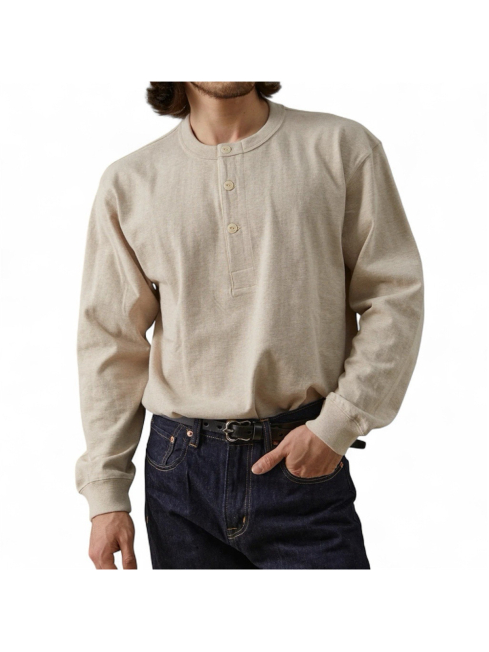 1930s Loopwheel Cotton Henley Shirt Regular price Size XL USA SHIP